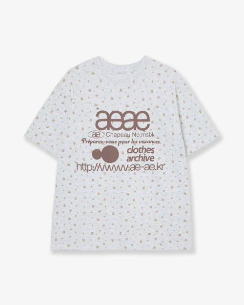 WEB LOGO FLOWER T SHIRTS - 2 COLORS LIGHT GREY