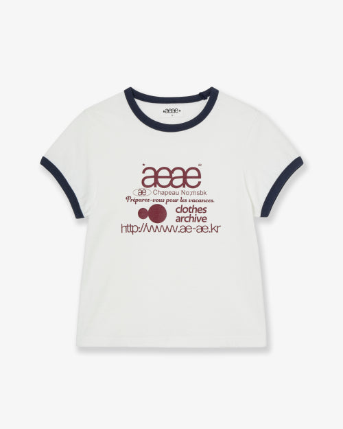 WEB LOGO RINGER TEE - 3 COLORS WHITE