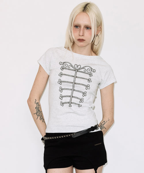 (WHITE MELANGE) F26QB082 - 2 COLORS WHITE