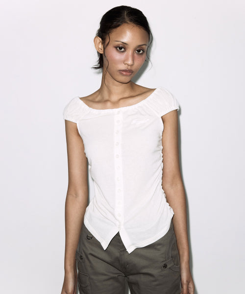 (DUSTY BLUE) F26QB124 - 2 COLORS IVORY