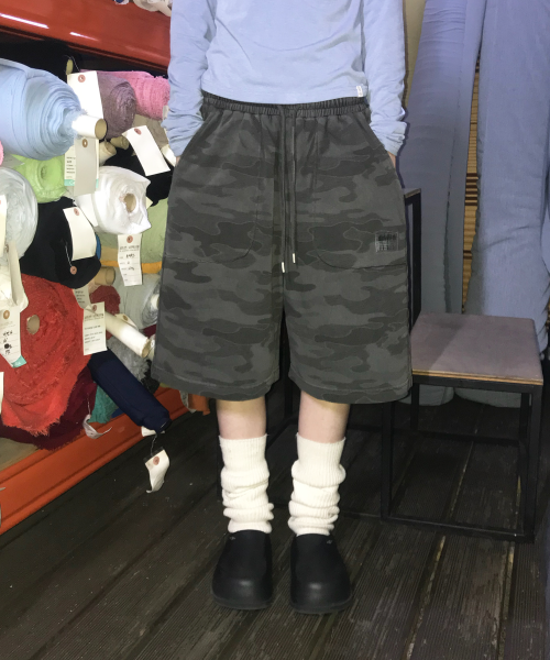 CHALK CAMO BERMUDA PANTS - 2 COLORS CHARCOAL