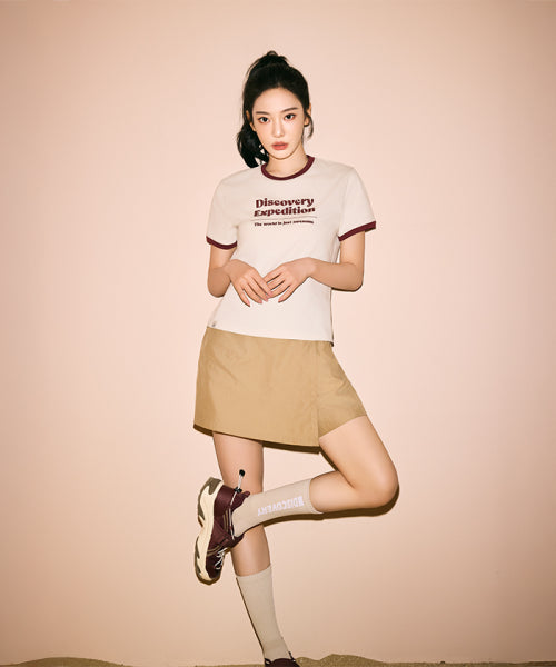 WOMEN LIGHT WOVEN TRAINING SKORT #NINGNING同款！ - 2 COLORS BEIGE
