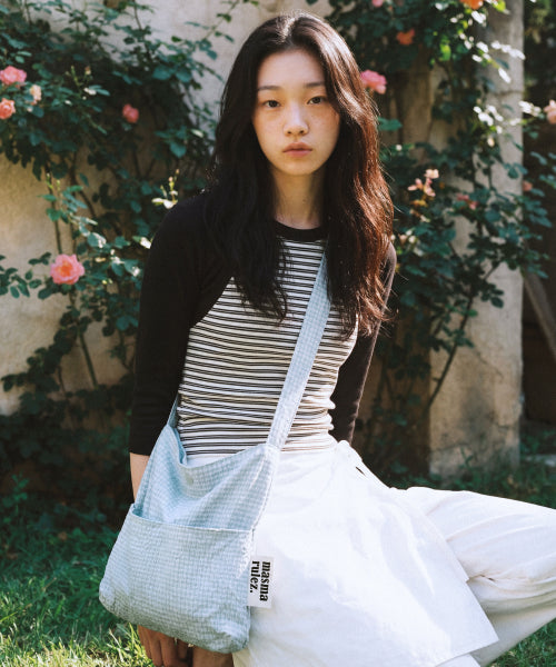 SNACK ECO CROSSBAG - 11 COLORS TINY CHECK MINT