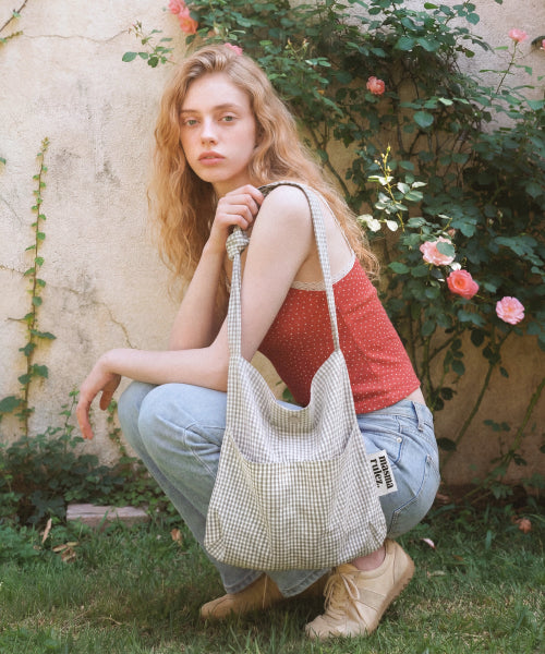 SNACK ECO CROSSBAG - 11 COLORS COZY CHECK IVORY