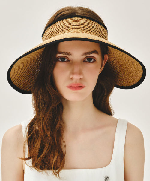 CIRCLE LOGO WIDE SUN VISOR - 2 COLORS BLACK