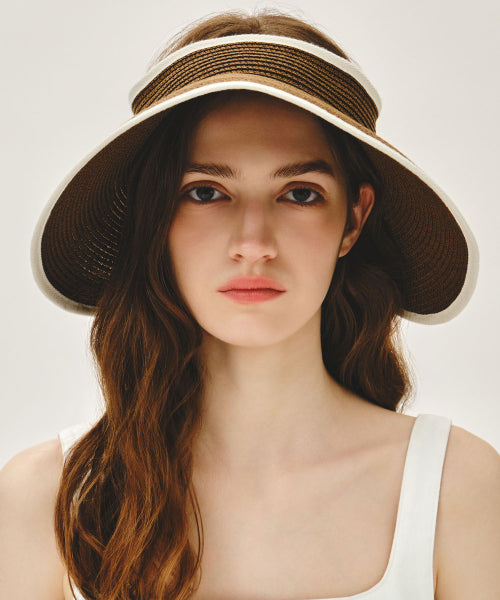 CIRCLE LOGO WIDE SUN VISOR - 2 COLORS IVORY