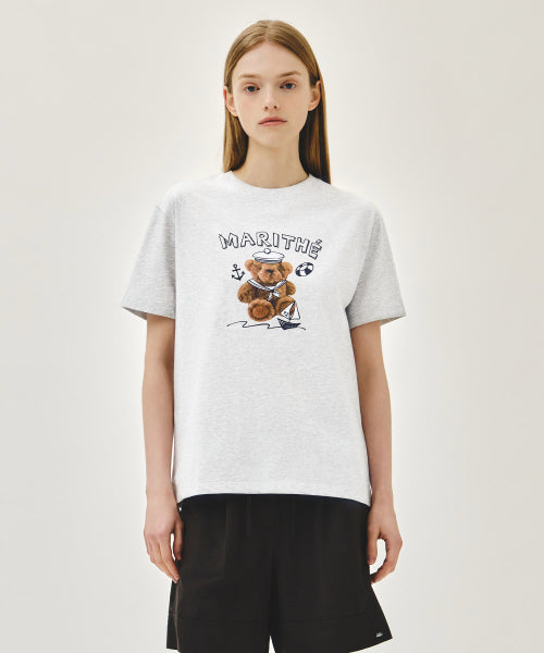 MARINE DRAWING DOODLE GRAPHIC TEE - 3 COLORS GREY