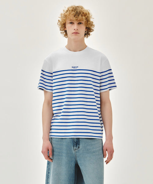 BLOCK STRIPE TEE - 3 COLORS BLUE