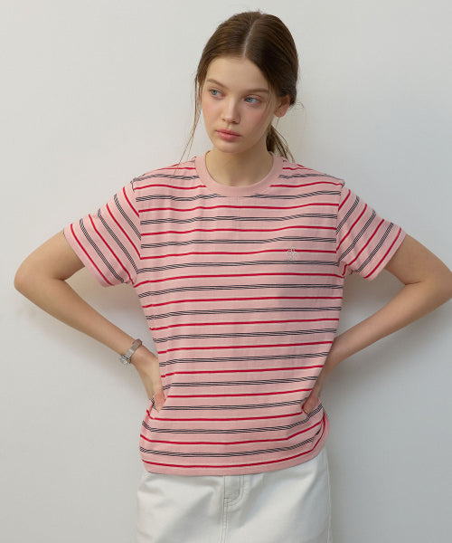 MULTI STRIPE SHORT SLEEVE TEE - 3 COLORS