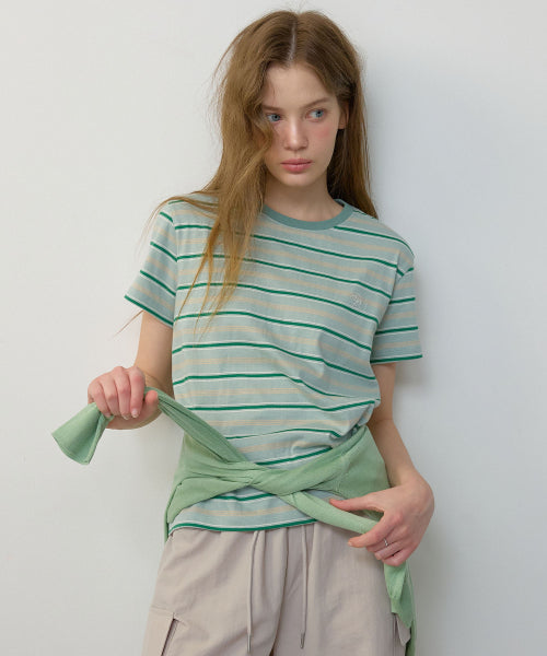 MULTI STRIPE SHORT SLEEVE TEE - 3 COLORS