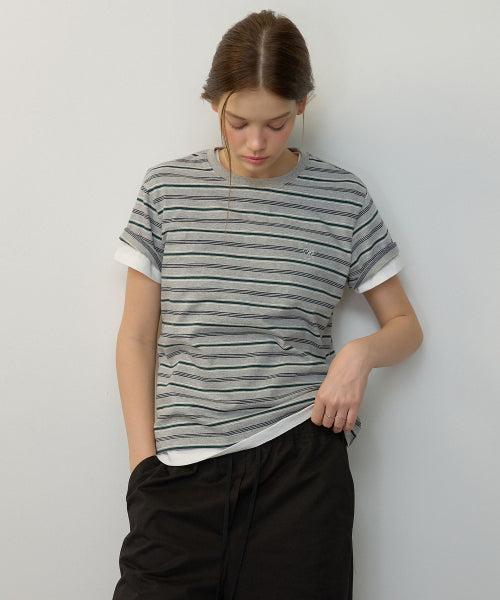 MULTI STRIPE SHORT SLEEVE TEE - 3 COLORS