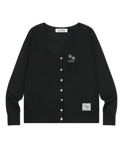 V-NECK CARDIGAN - 4 COLORS BLACK