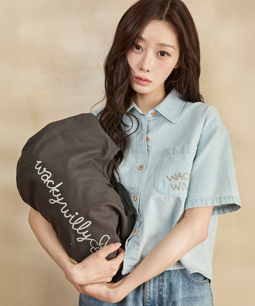 TWILL HOBO BAG #GISELLE同款! CHARCOAL