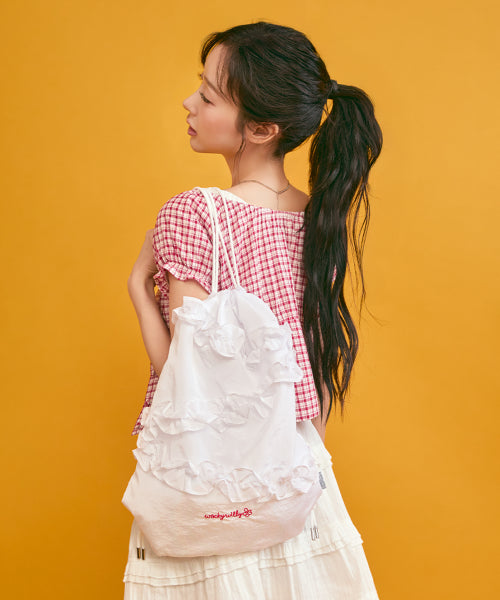 FRILL GYM SACK #GISELLE同款! - 2 COLORS WHITE