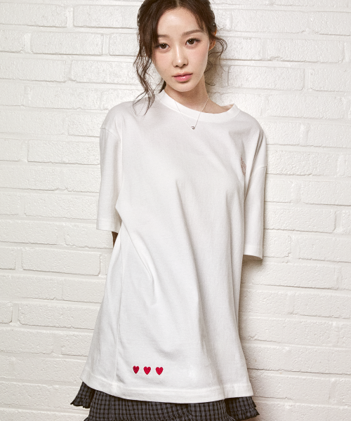 LOVE STITCH SHORT SLEEVE T-SHIRT #GISELLE同款! WHITE