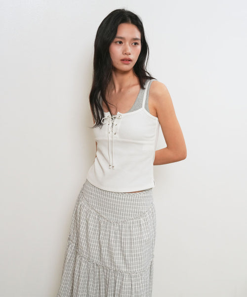 EYELET SLEEVELESS - 3 COLORS WHITE
