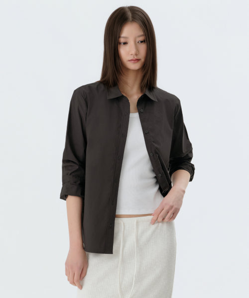 WOMENS REGULAR WASHED POPLIN SHIRT #韓韶禧同款! - 6 COLORS AS SHOWN