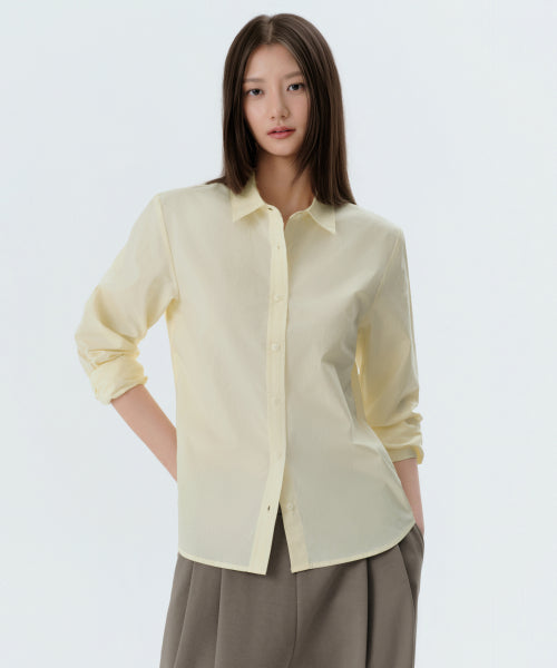 WOMENS REGULAR WASHED POPLIN SHIRT #韓韶禧同款! - 6 COLORS LEMON