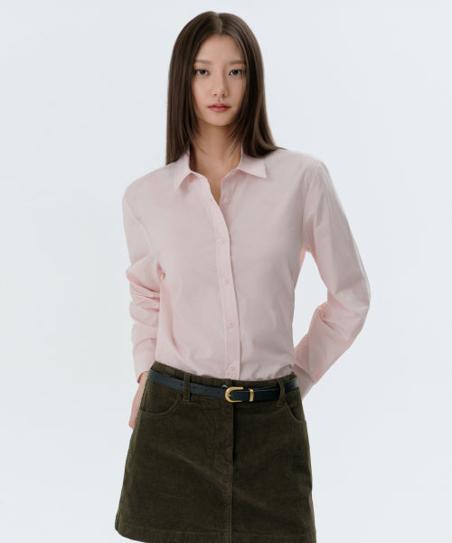 WOMENS REGULAR WASHED POPLIN SHIRT #韓韶禧同款! - 6 COLORS PINK