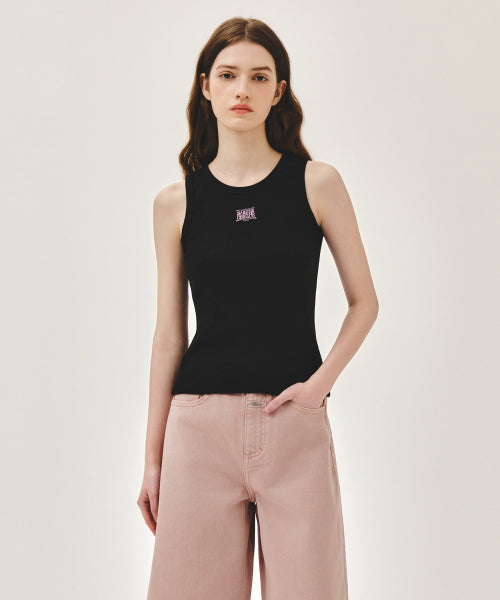 W RIBBON CLASSIC LOGO SLEEVELESS - 3 COLORS BLACK