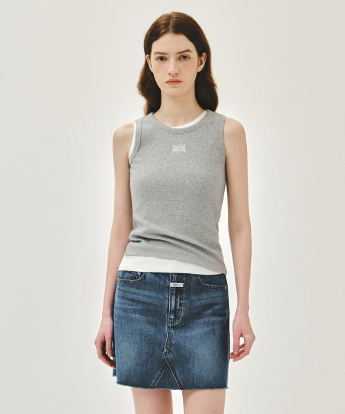 W RIBBON CLASSIC LOGO SLEEVELESS - 3 COLORS GREY