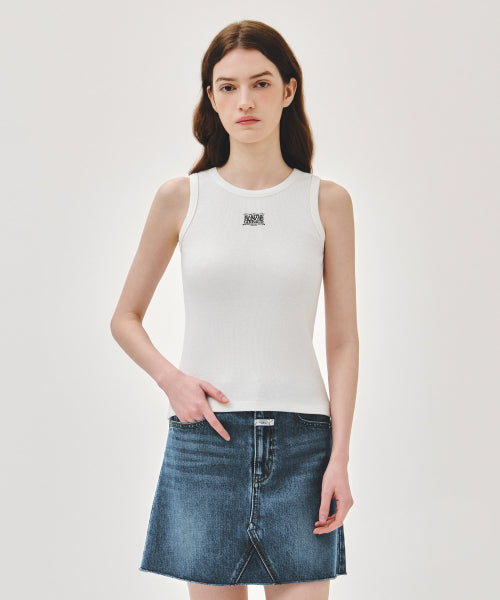 W RIBBON CLASSIC LOGO SLEEVELESS - 3 COLORS WHITE