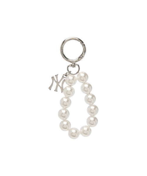 PEARL BEAD LOGO CHARM KEYRING NY #KARINA同款! SILVER