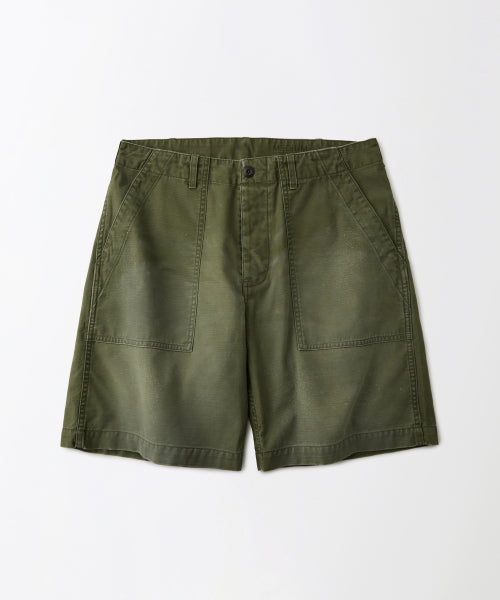 BACK SATIN FATIGUE SHORTS OLIVE