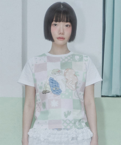 PATCHWORK PRINT TEE - 2 COLORS