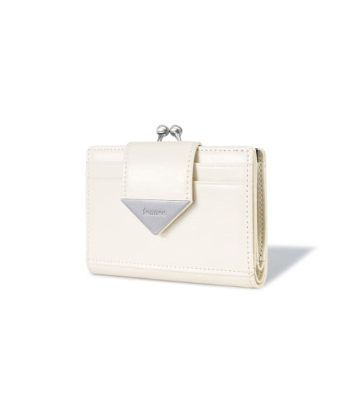 CRINKLE TRIANGLE FRAME BRIDGE WALLET - 2 COLORS AS SHOWN