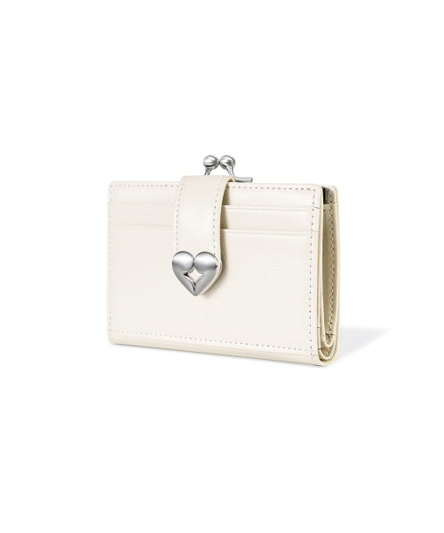 CRINKLE HEARTY FRAME BRIDGE WALLET VANILLA - 2 COLORS AS SHOWN