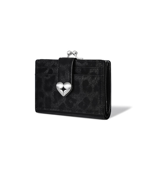 HEARTY FRAME BRIDGE WALLET LEOPARD BLACK