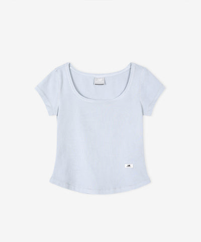 WOMEN FITTED SQUARE NECK CAP SLEEVE TEE - 3 COLORS #WINTER同款!