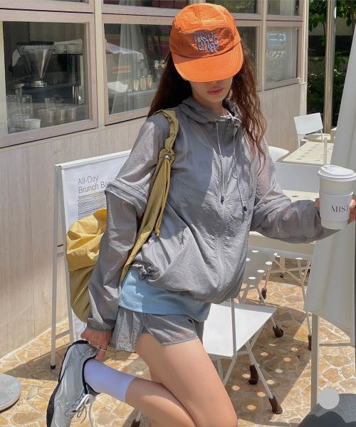 2WAY CONVERTIBLE HOOD JACKET GREY
