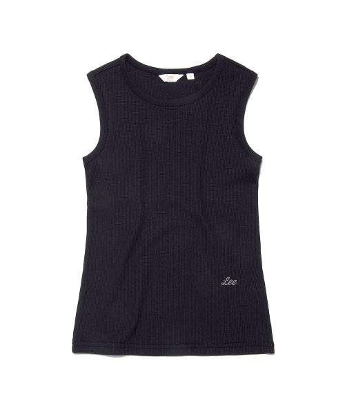 WAFFLE SLEEVELESS - 2 COLORS BLACK