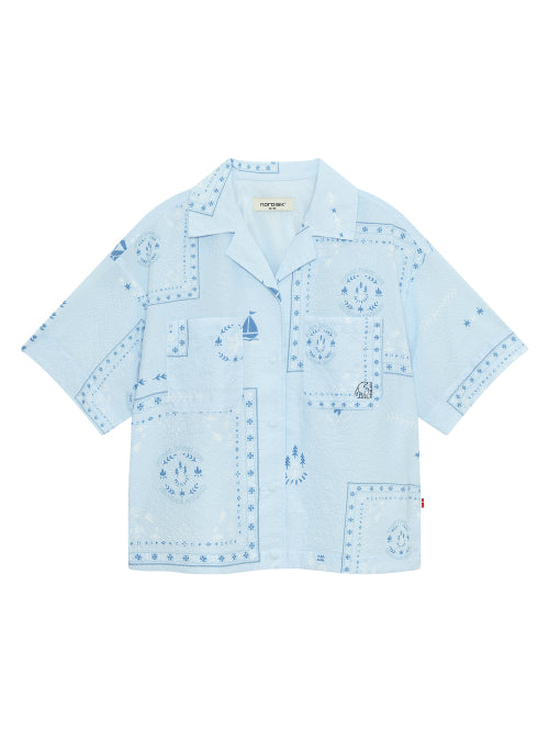 SEERSUCKER SHORT SLEEVE SHIRT - 3 COLORS LIGHT BLUE