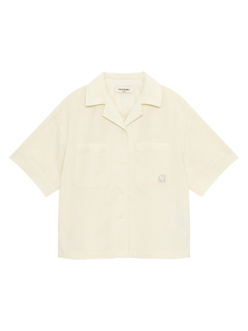 SEERSUCKER SHORT SLEEVE SHIRT - 3 COLORS PASTEL YELLOW
