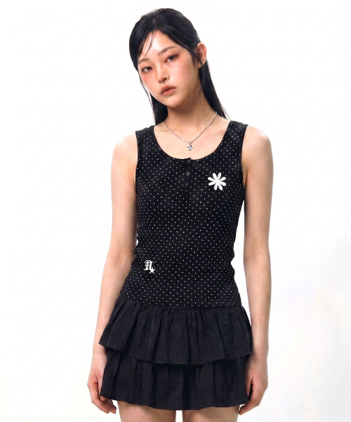 DOT SNAP BUTTON TOP - 3 COLORS BLACK