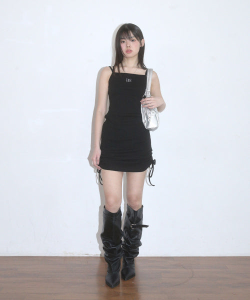 LAYER SHIRRING DRESS - 2 COLORS