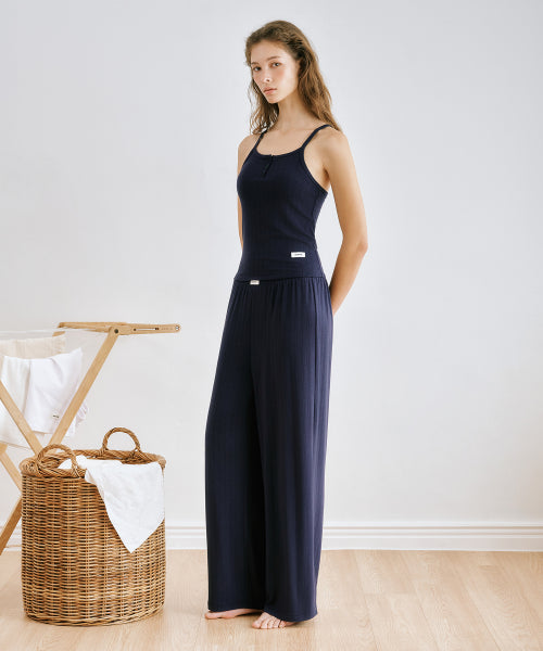 UNDERWEAR W POINTELLE CAMI LOUNGE SET - 2 COLORS NAVY