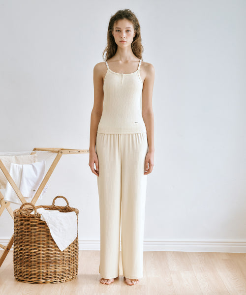 UNDERWEAR W POINTELLE CAMI LOUNGE SET - 2 COLORS CREAM