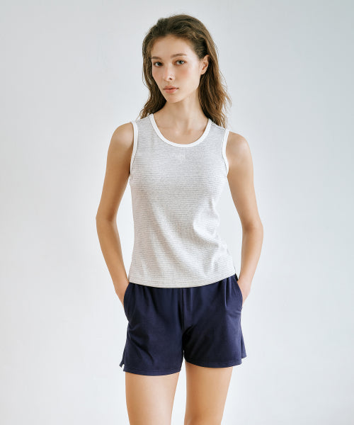 UNDERWEAR W CLASSIC LOGO RINGER TANK BRA TOP HEATHER - 3 COLORS GREY