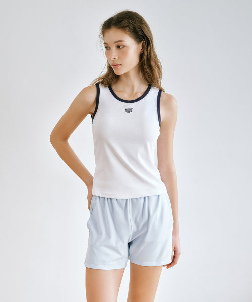 UNDERWEAR W CLASSIC LOGO RINGER TANK BRA TOP HEATHER - 3 COLORS WHITE