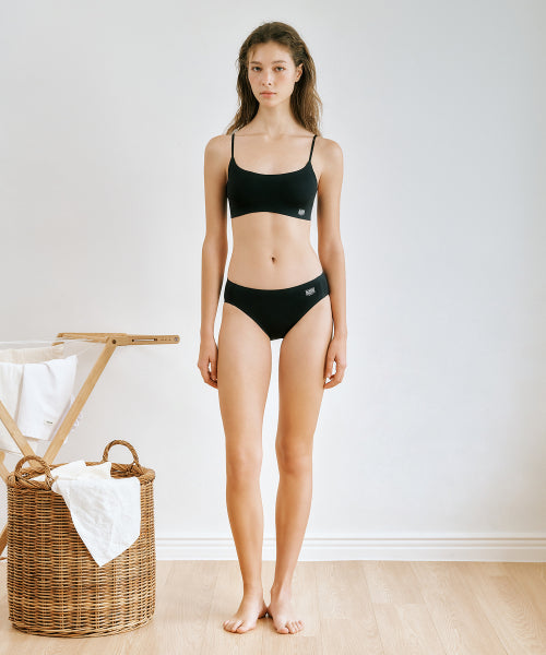UNDERWEAR W CLASSIC LOGO COOL FUSING BIKINI PANTIES - 3 COLORS BLACK
