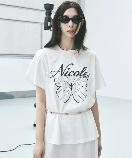 NICOLE BUTTERFLY SLEEVE TOP #徐睿知同款! - 13 COLORS CHARCOAL