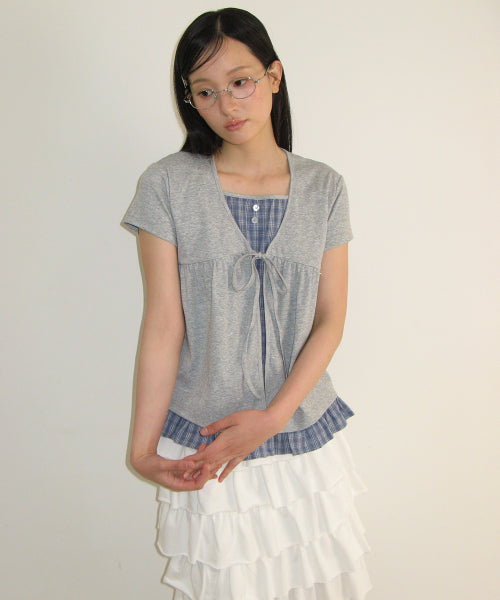 CARDIGAN LAYERED GREY