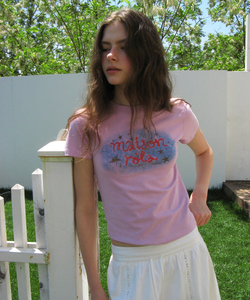 PIGMENT ROLA LETTERING T-SHIRT - 2 COLORS PINK