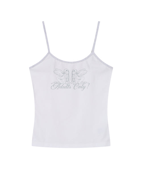 ANGEL SLEEVELESS CAMI TOP WHITE BS2CV006 WHITE