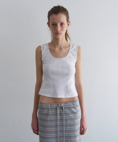 MINI LACE SLEEVELESS - 2 COLORS WHITE