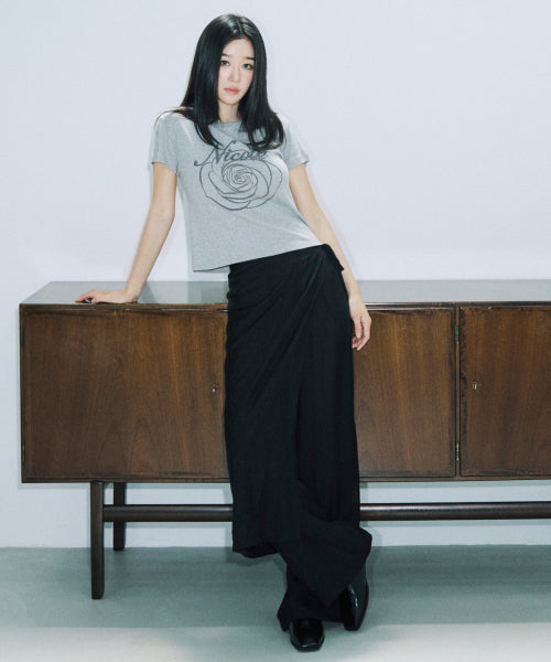WRINKLE LAYERED WRAP SKIRT PANTS #徐睿知同款! - 3 COLORS BLACK